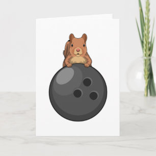 Eichhörnchen im Bowling mit Bowlingball Karte
