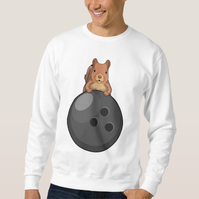 Eichhörnchen im Bowling mit Bowlingball Sweatshirt (Vorderseite)