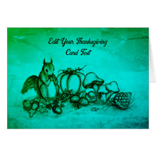 Eichhörnchen im Herbst, Glückliches Erntedankfest!