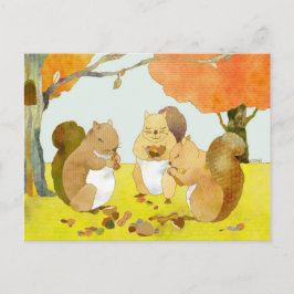 Eichhörnchen im Herbst Postkarte