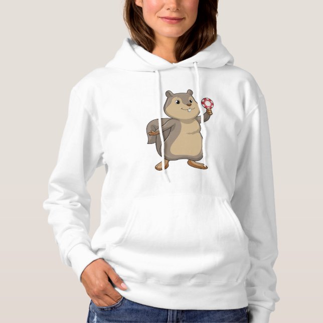 Eichhörnchen im Poker mit Poker-Chips Hoodie (Vorderseite)