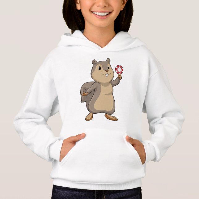 Eichhörnchen im Poker mit Poker-Chips Hoodie (Vorderseite)