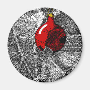 Eichhörnchen im Weihnachtsbaum Magnet