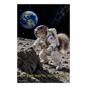 Eichhörnchen im Weltraum Poster