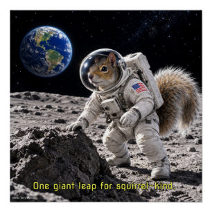 Eichhörnchen im Weltraum Poster