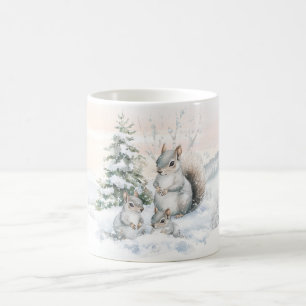 Eichhörnchen im Winterwald Kaffeetasse
