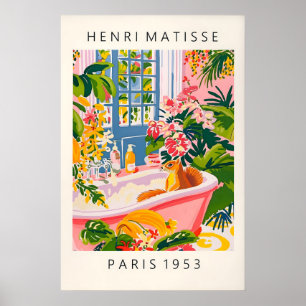 Eichhörnchen in Badewanne Kunst Druck Lustig Rosa  Poster