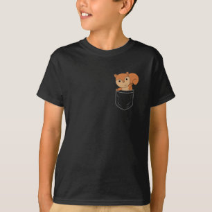 Eichhörnchen in Brustpocket Funny Forest Animes T-Shirt
