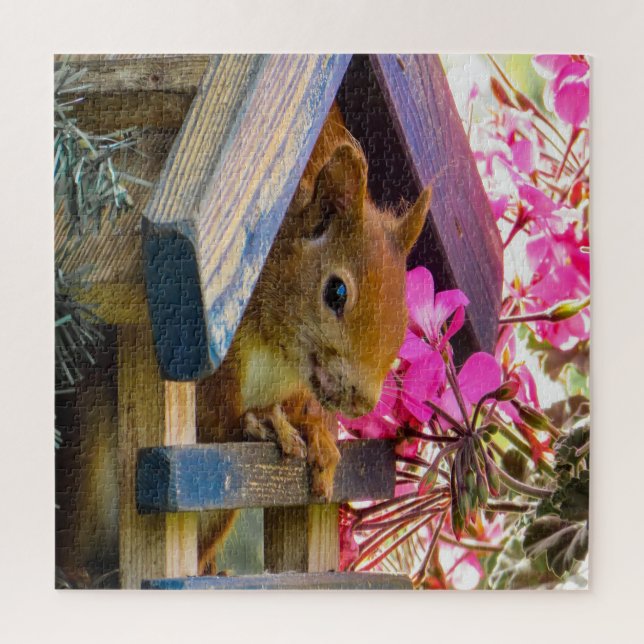 Eichhörnchen in einem Geburtshaus Puzzle (Vertikal)