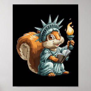 Eichhörnchen in Freiheitsstatuen für Jungen und Mä Poster