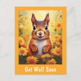 Eichhörnchen in Gelbblüten Niedlich bald wieder gu Postkarte