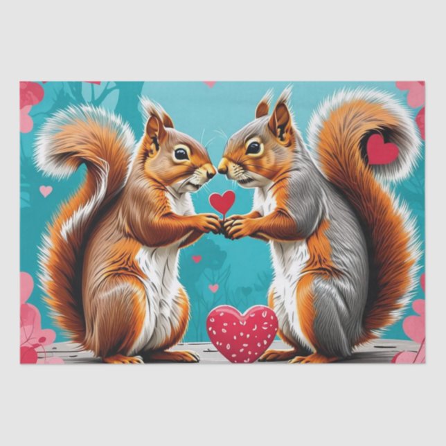 Eichhörnchen in Liebe Seidenpapier (Vorderseite)
