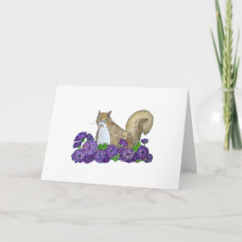 Eichhörnchen in Purple Flowers Karte