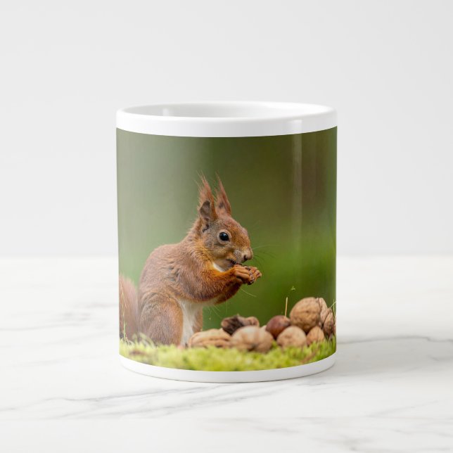 Eichhörnchen isst Nuss Jumbo-Tasse (Vorderseite)