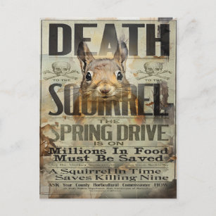Eichhörnchen Jagd Vintage Werbung Decoupage Postkarte