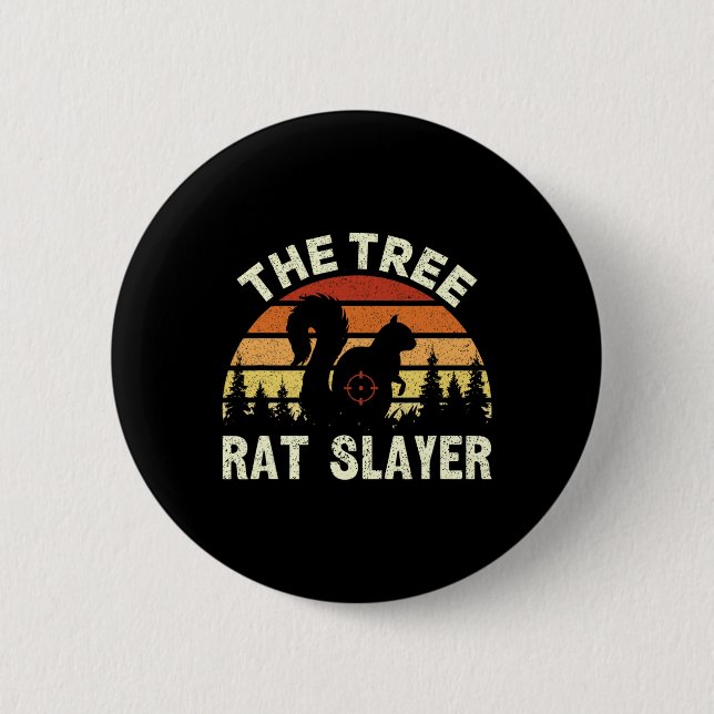 Eichhörnchen Jäger der Baumrat-Slayer Retro-Eichhö Button (Vorderseite)