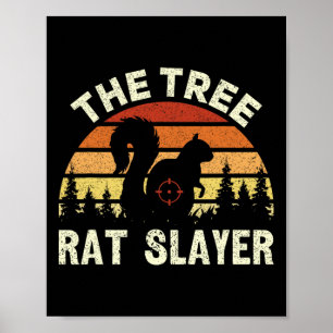 Eichhörnchen Jäger der Baumrat-Slayer Retro-Eichhö Poster