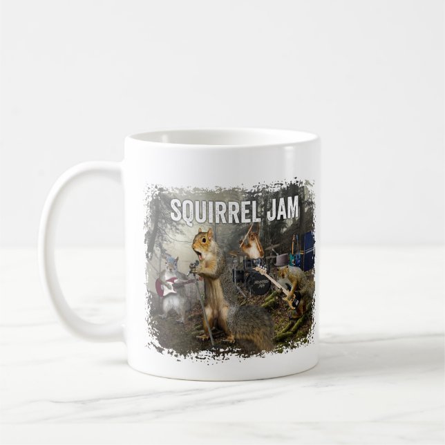 Eichhörnchen-Jam - lustige Rockband Kaffeetasse (Links)