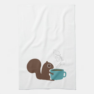Eichhörnchen Kaffee Liebhaber   Lustiger Tierliebh Geschirrtuch