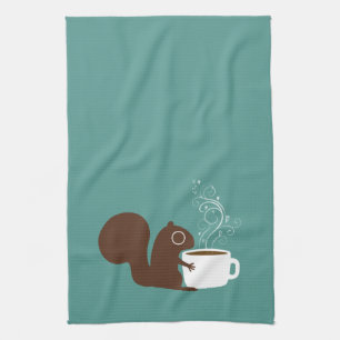 Eichhörnchen Kaffee Liebhaber   Lustiger Tierliebh Küchentuch