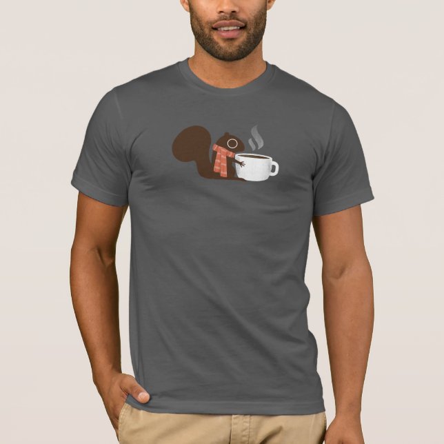 Eichhörnchen-Kaffee-Liebhaber mit gestreiftem T-Shirt (Vorderseite)