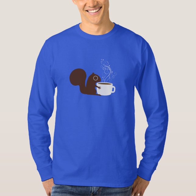 Eichhörnchen-Kaffee-Liebhaber T-Shirt (Vorderseite)