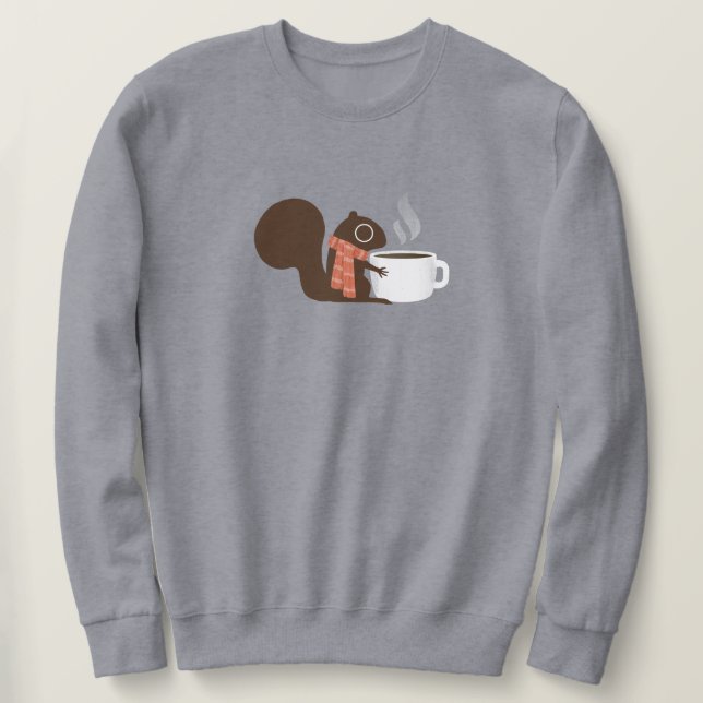 Eichhörnchen Kaffee Lover mit gestreiftem Scarf Sweatshirt (Design vorne)
