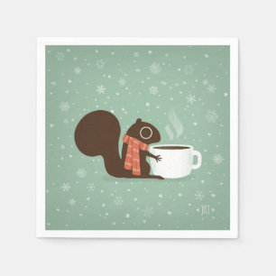 Eichhörnchen Kaffee Lover Woodland Winterurlaub Serviette