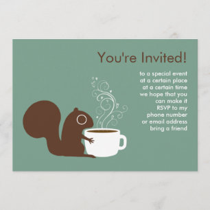 Eichhörnchen-Kaffeeparty-Ankündigung Einladung