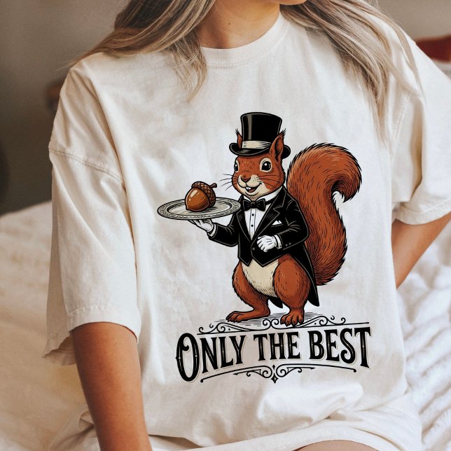 Eichhörnchen-Kellner "Nur das Beste" Eichel-Kunst Tri-Blend Shirt (Von Creator hochgeladen)