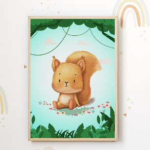 Eichhörnchen Kinderzimmer Print Animal Kids Room P Poster