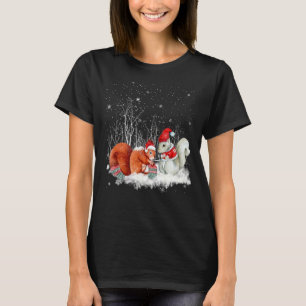 Eichhörnchen Knittern Scarf Winter Weihnachtsbaum T-Shirt