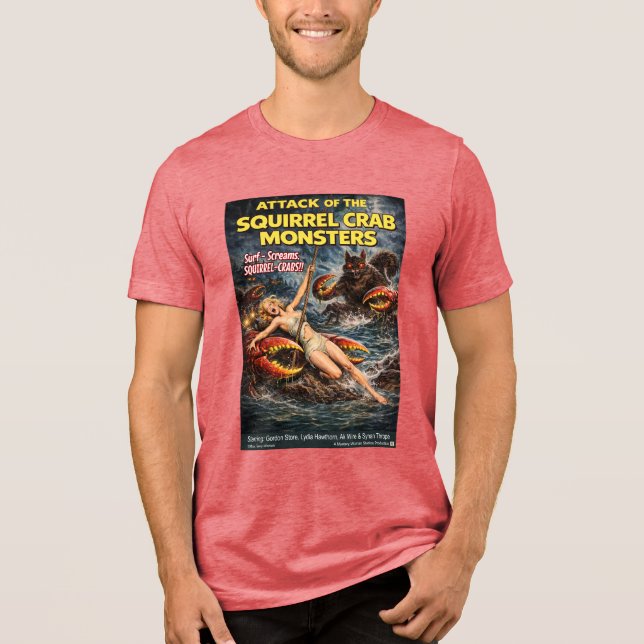 Eichhörnchen-Krebs-Monster Tri-Blend Shirt (Vorderseite)