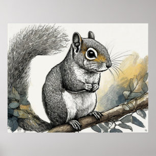Eichhörnchen - Kunstdrucken Poster