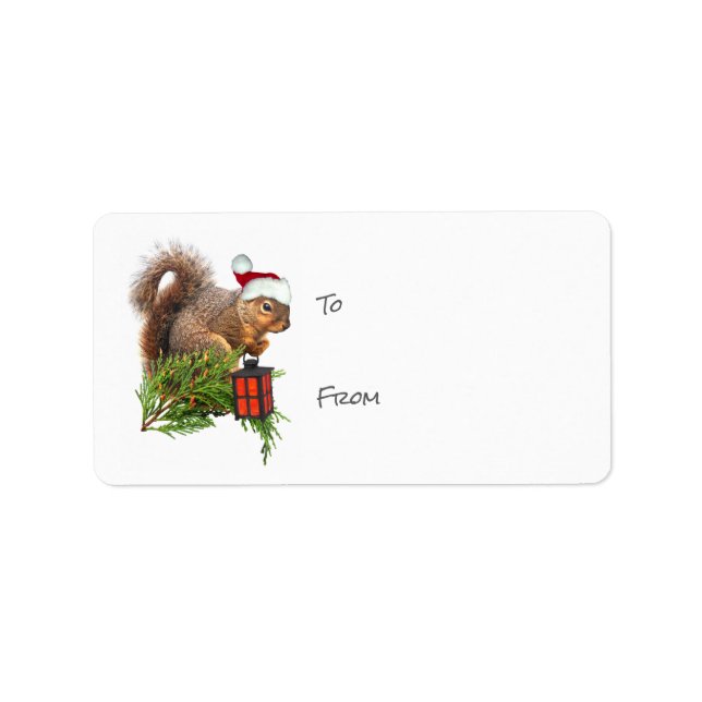 Eichhörnchen Lantern Geschenketiketten Adressaufkleber (Vorne)