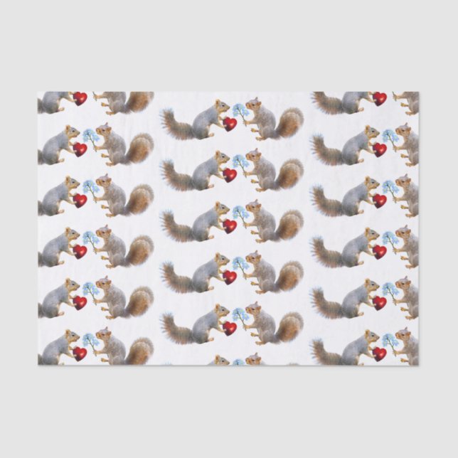 Eichhörnchen Liebe Tissue Paper Seidenpapier (Vorderseite)