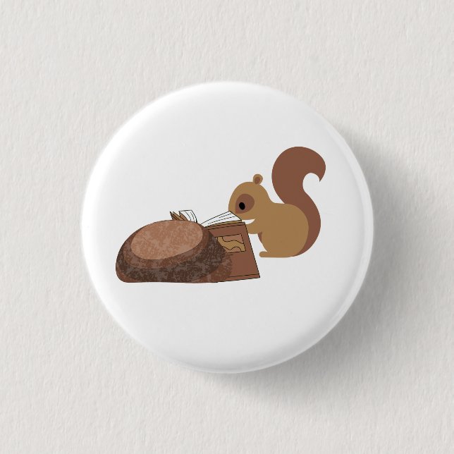 Eichhörnchen liest  button (Vorderseite)