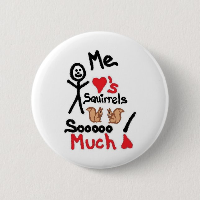 Eichhörnchen Lover Cartoon Button (Vorderseite)