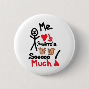 Eichhörnchen Lover Cartoon Button