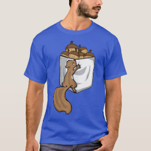 Eichhörnchen Lover Women Pocket Acorn Niedliches E T-Shirt