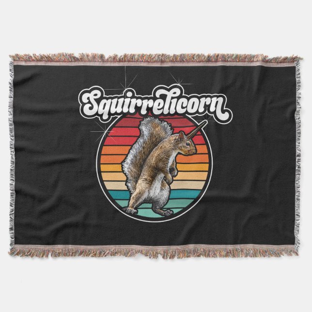 Eichhörnchen - lustiges, Vintages Eichhörnchen-Ein Decke (Vorderseite)