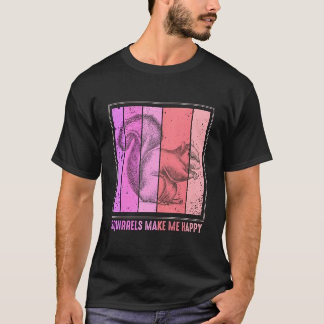 Eichhörnchen machen mich glückliches Eichhörnchen T-Shirt (Vorderseite)