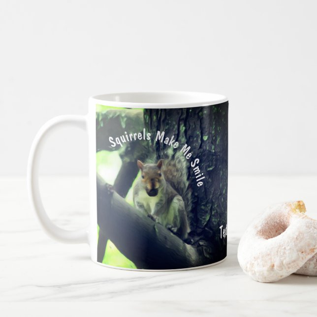 Eichhörnchen machen mich zum Personalisierten Läch Kaffeetasse (Mit Donut)