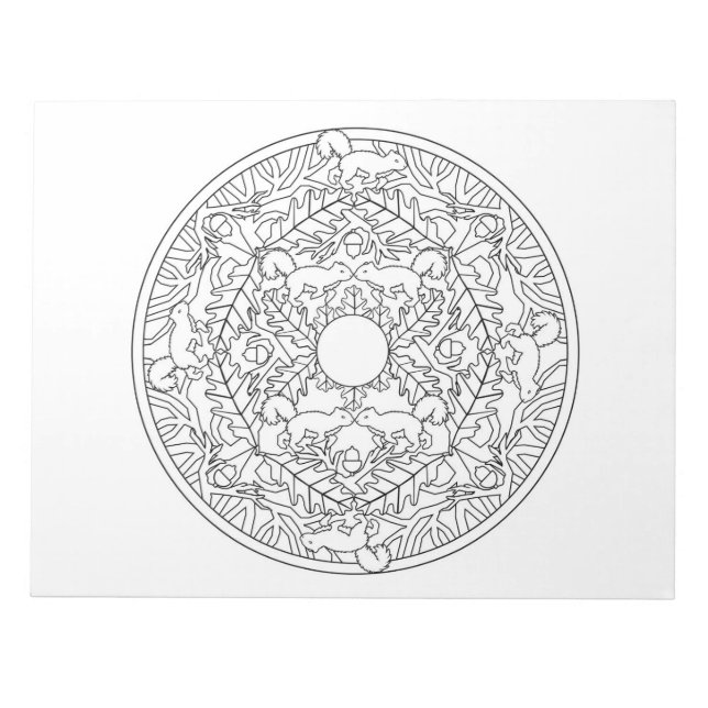 Eichhörnchen Mandala Malbuchblock Notizblock (Vorderseite)
