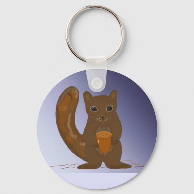 Eichhörnchen mit Acorn Schlüsselanhänger (Vorderseite)