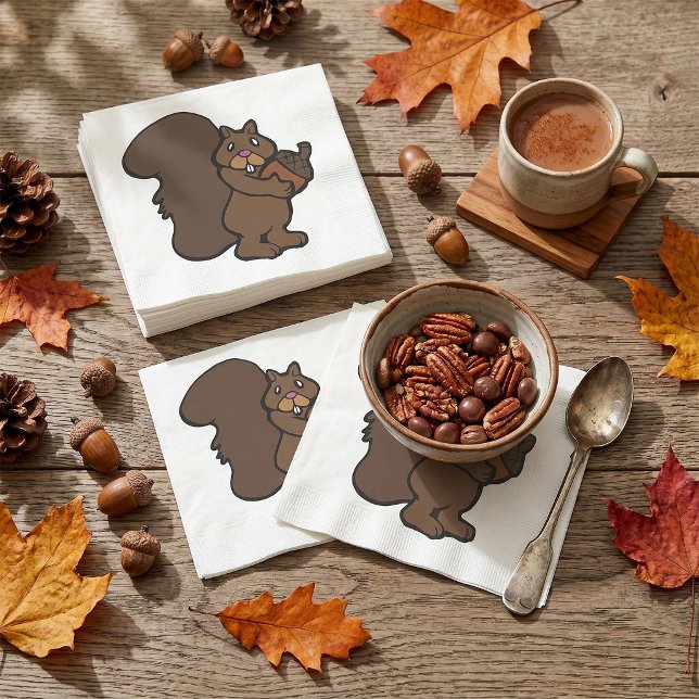 Eichhörnchen mit Acorn Serviette (Von Creator hochgeladen)