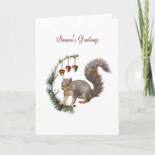 Eichhörnchen mit Acorn Swag Holiday Card Karte