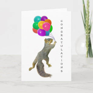 Eichhörnchen mit Balloons Glückwünsche Karte