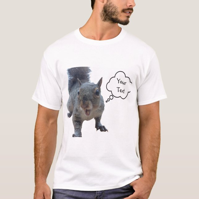 Eichhörnchen mit benutzerdefiniertem Text T-Shirt (Vorderseite)