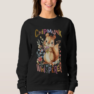Eichhörnchen mit Blume niedlicher Chipmunk-Whisper Sweatshirt